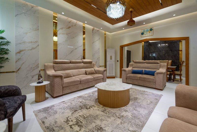 A completed residential interior by Petra Constructors.