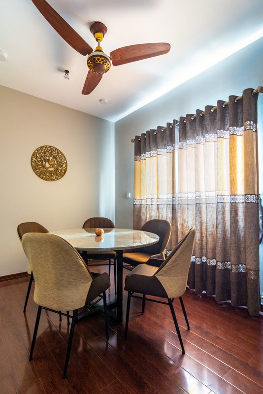 The dining room at Shoaib Residence, Karachi.